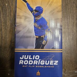 Julio Rodriguez Blue Bat Flip Bobblehead - Official Collectible